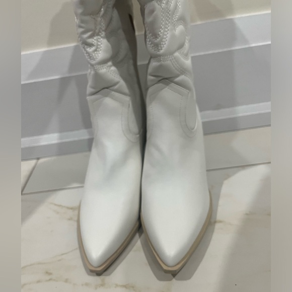 Women’s Faux Leather Knee High Cow Boy Boots sz 8 - Picture 6 of 9